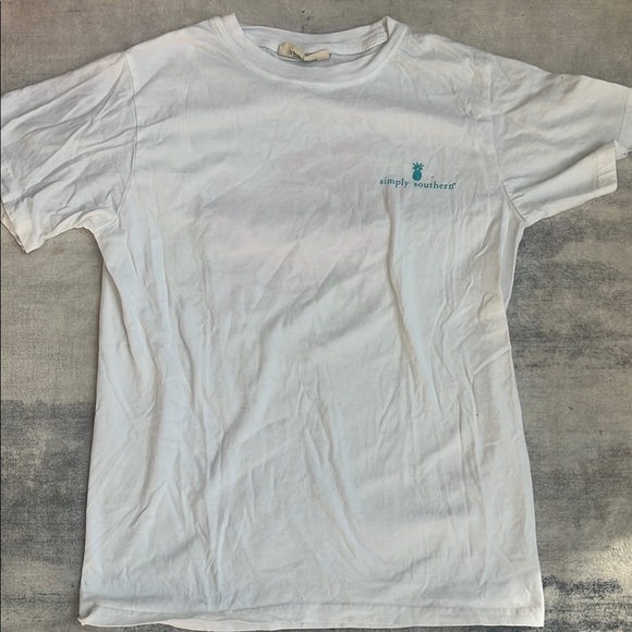 Simply Southern White Short Sleeve Tee Classic Cotton - Picture 2 of 5